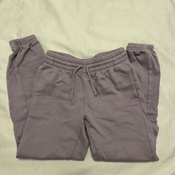 TNA Aritzia Cozy Mid-rise Fleece Purple Boyfriend Sweatpant Jogger - Picture 6 of 7